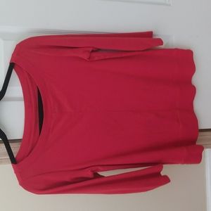 J Jill Red Boat Neck Top